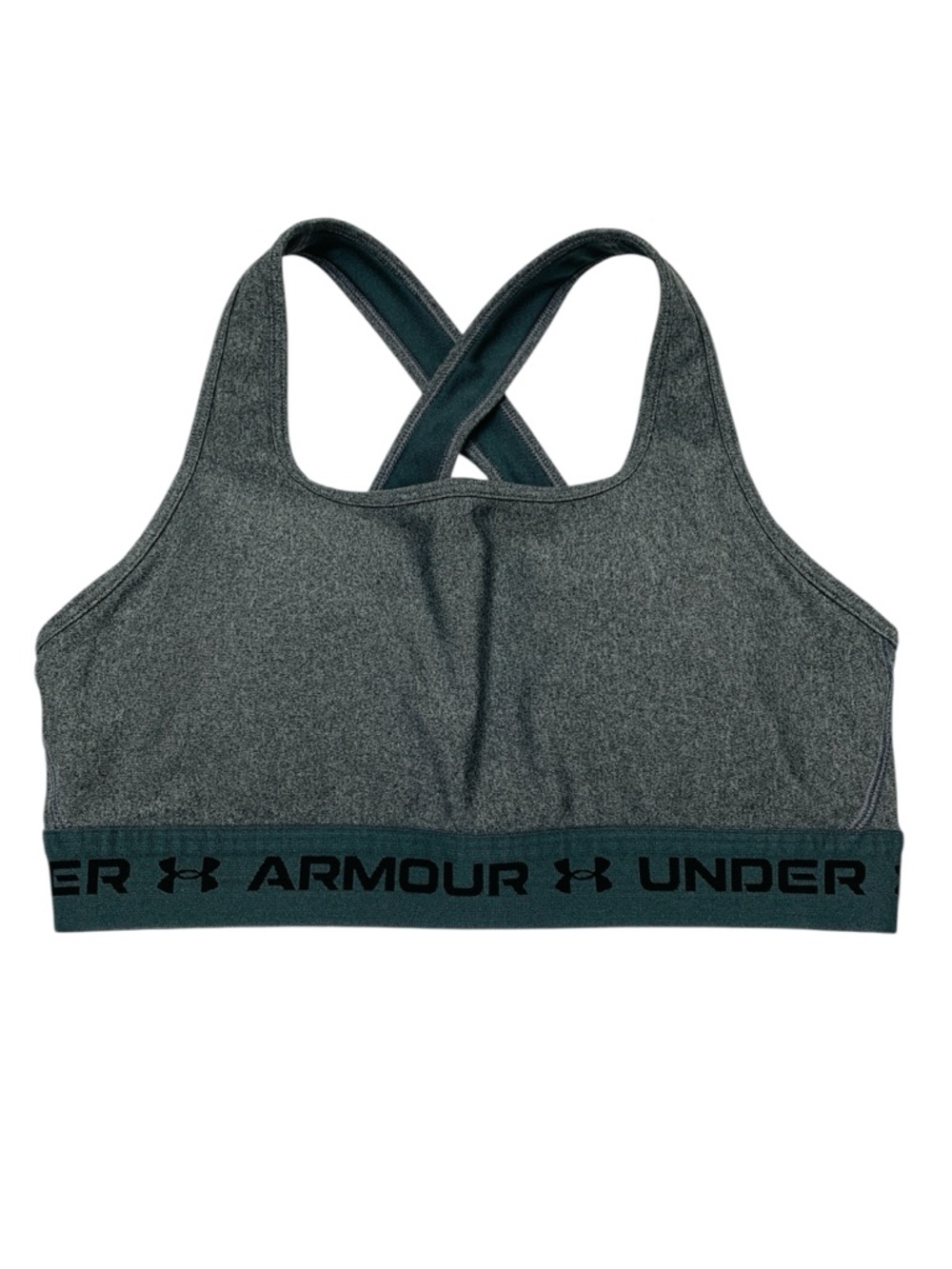 UNDER ARMOUR Women’s Gray Compression Crossback Pullover Logo Sports Bra Medium